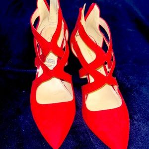 Liz Claiborne Size 6 Heels Wine Red Velvet